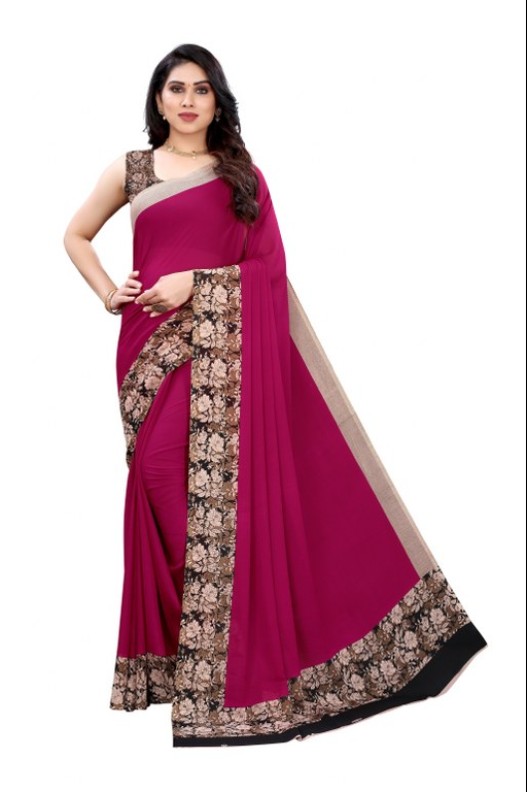 Fancy Georgette Printed Saree With blouse